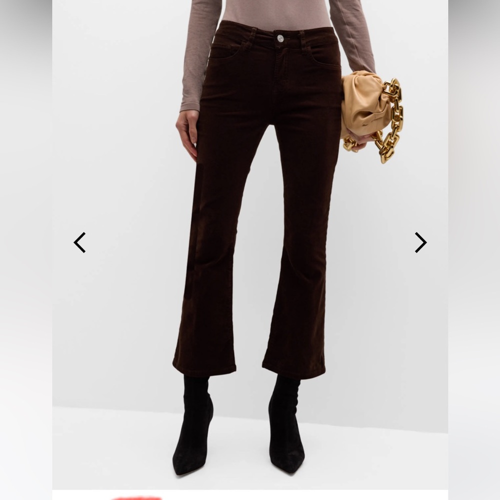 Frame Denim Le Crop Mini Boot Cut High Rise Denim Jeans in Fired Brick Red